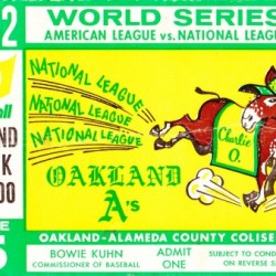 1972 World Series Oakland As Baseball Ticket Art